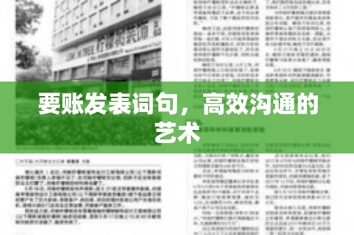 要账发表词句，高效沟通的艺术