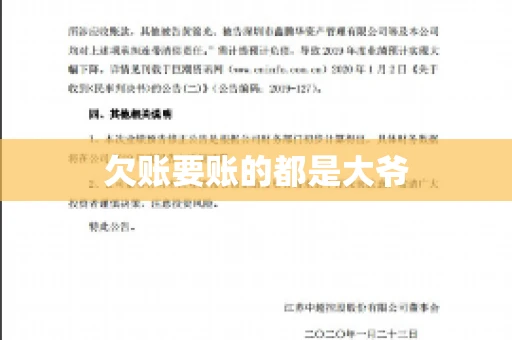 欠账要账的都是大爷