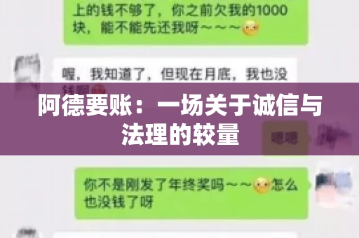 阿德要账:一场关于诚信与法理的较量 阿德要账:一场关于诚信与法理的较量