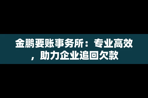 金鹏要账事务所：专业高效，助力企业追回欠款