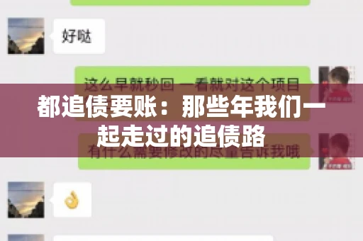 都追债要账：那些年我们一起走过的追债路